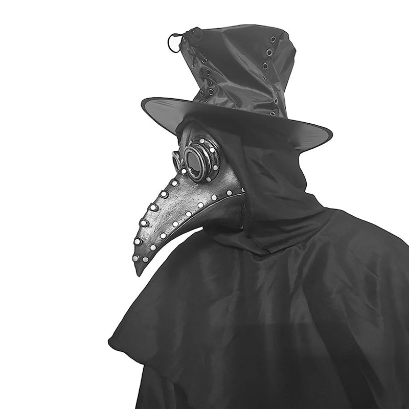 Kids Face Mask - 5pc Black Rubber Plague Doctor Mask