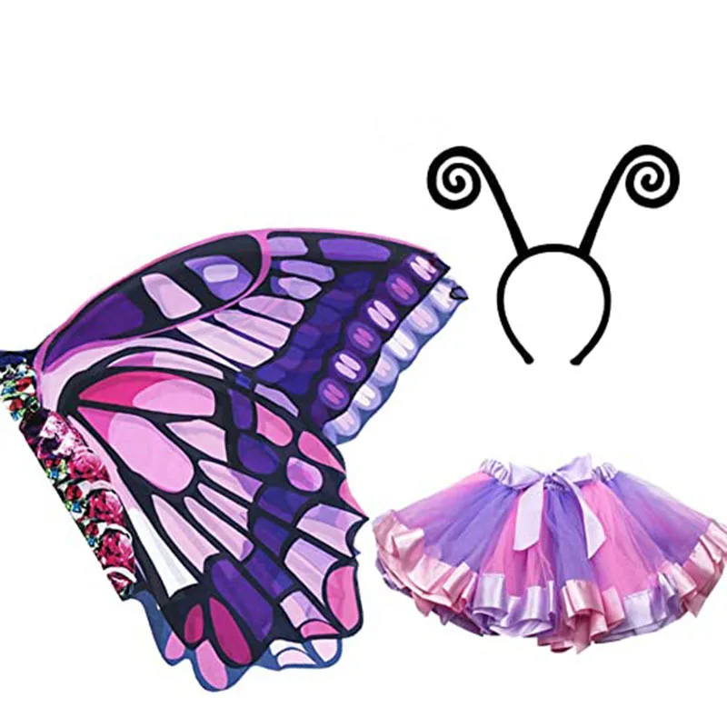 Kids Face Mask - Girls Children Butterfly Wings Tutu Skirt