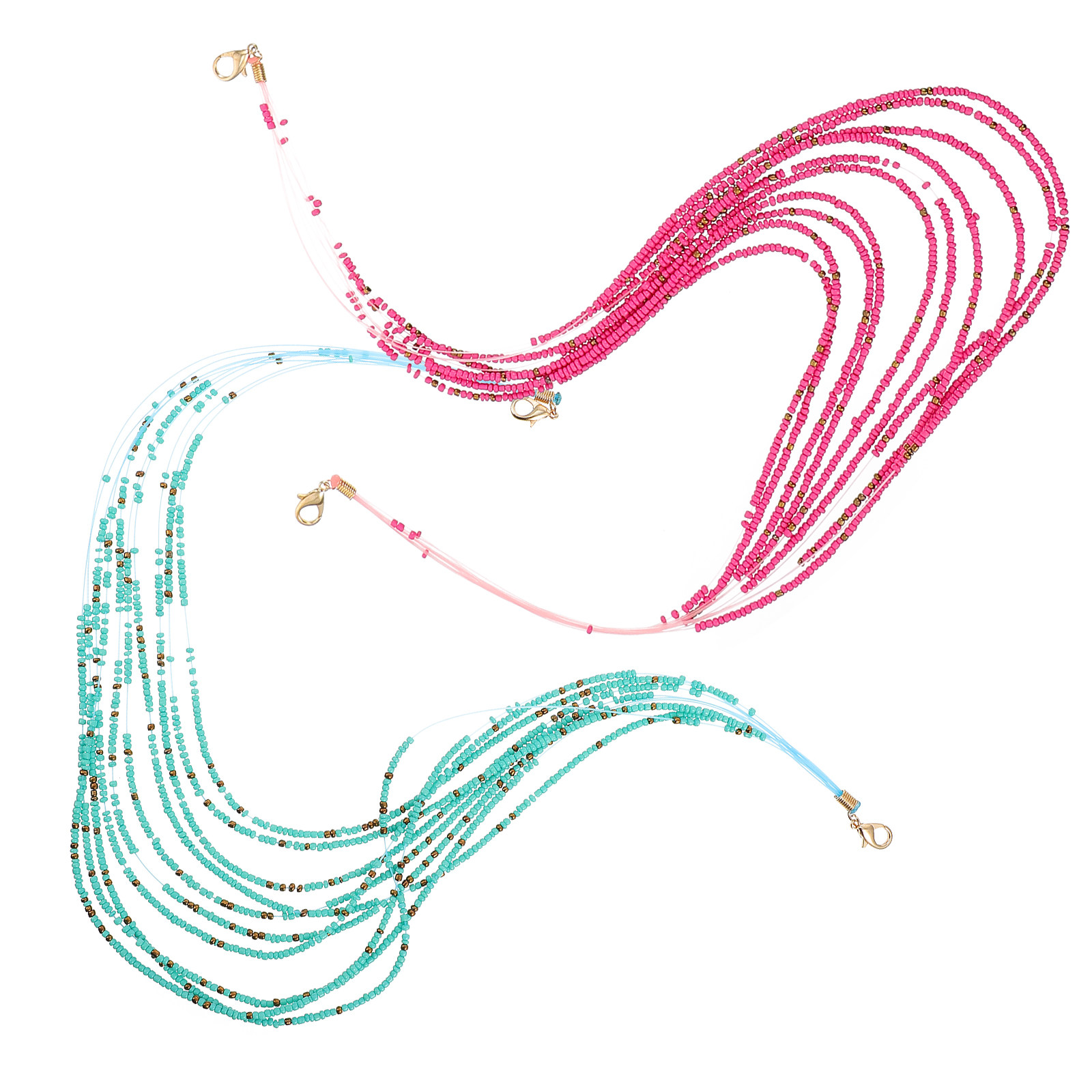 2Pcs Colorful Beaded Mask Hold - Mask Chain Holder ulasan dan harga