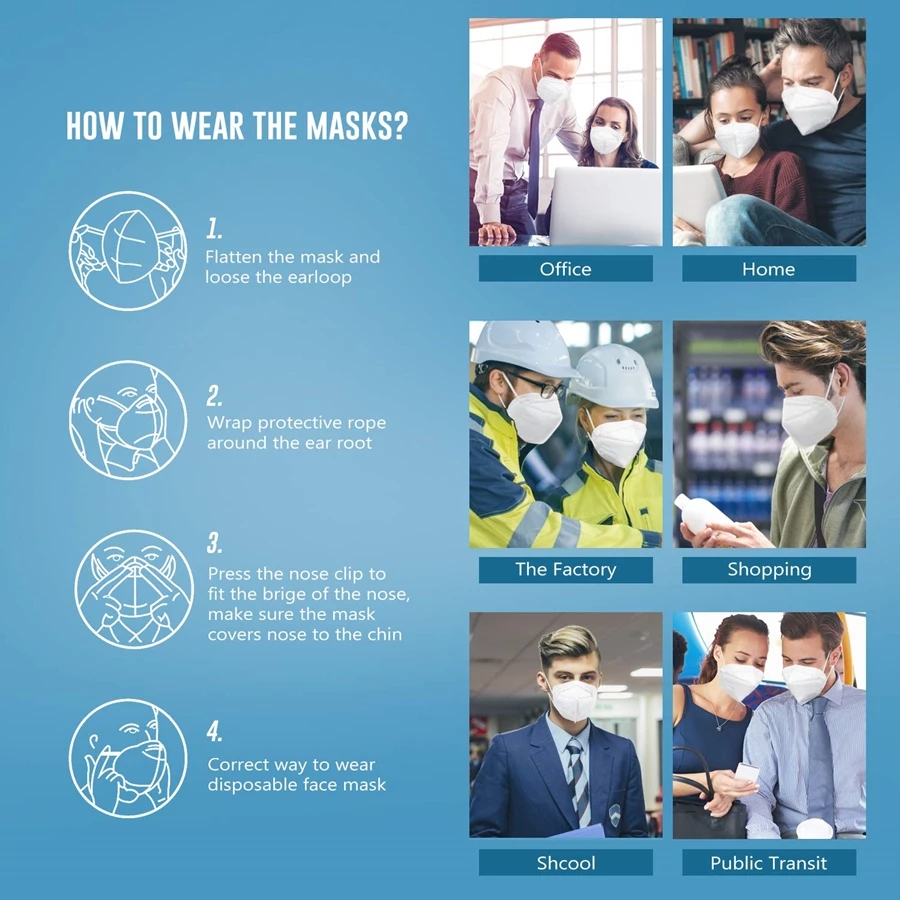 10-200PCS Mascarillas FPP2 Bla - Disposable Surgical Mask ulasan dan harga